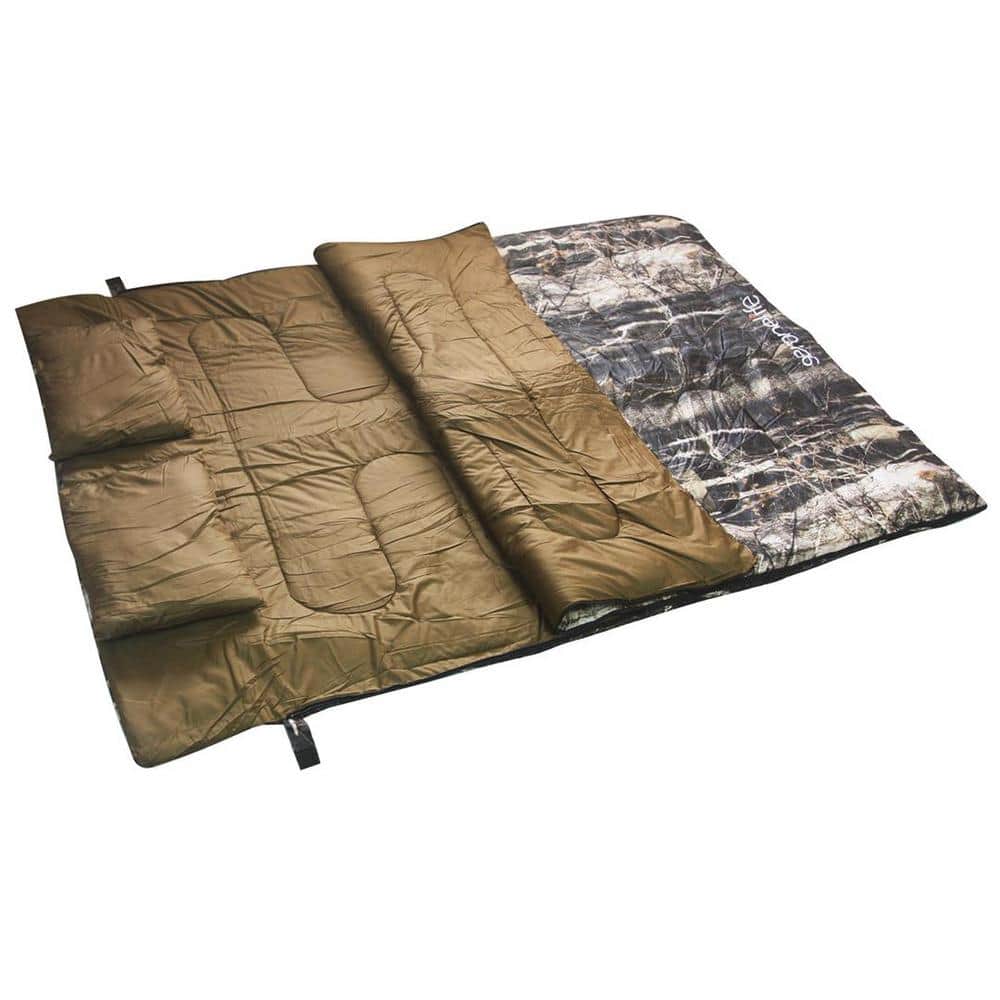SereneLife Real Trees Double Sleeping Bag with 2 Pillows