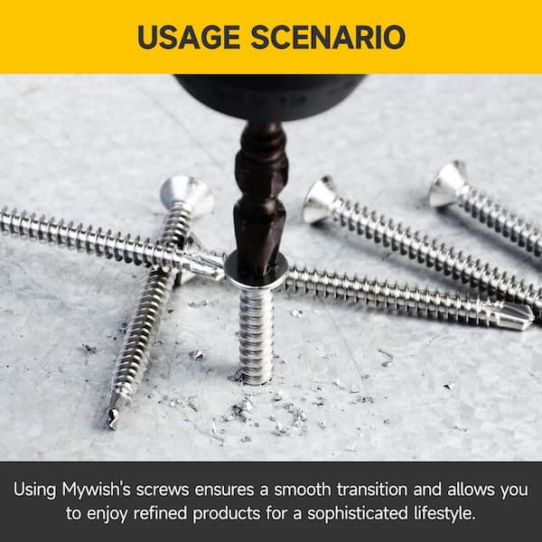 #10 X 2" Self-Drilling Sheet Metal Screws | Stainless Steel Flat Head Phillips | Pack Of 50