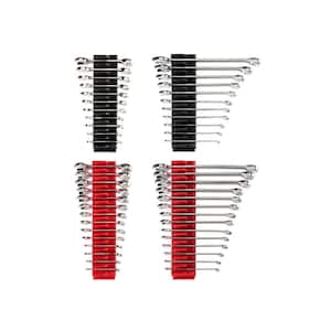 1/4 - 3/4 in., 6 - 19 mm Stubby and Standard Length Combination Wrench Set with Modular Slotted Organizer (50-Piece)