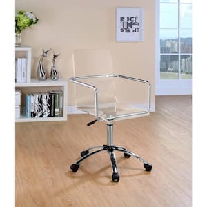 Amaturo Clear and Chrome Acrylic Seat Adjustable Height Office Chair