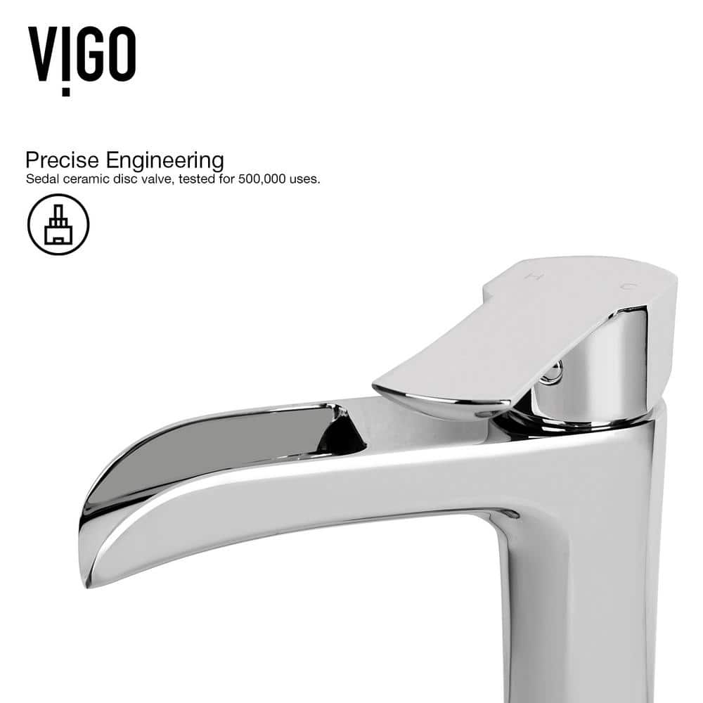 Starr 15" Square White Stone Vessel Sink with Chrome Faucet