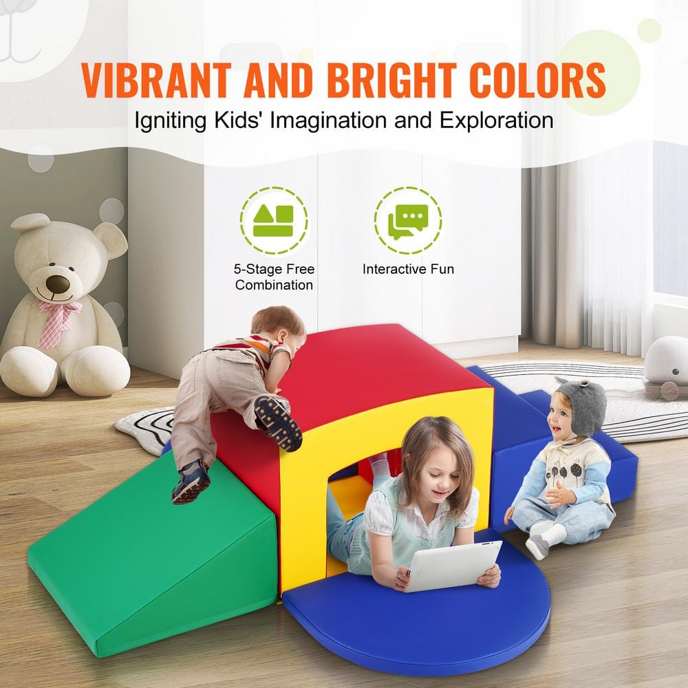 Colorful Foam Climbing and Tunnel Play Set for Toddlers