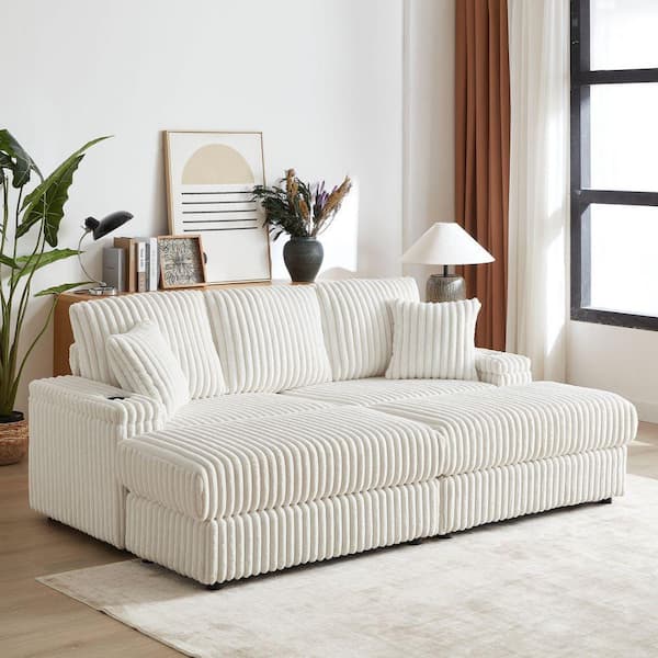 Z-joyee 62.6 in. Square Arm Velvet Mid-Century Modern Straight