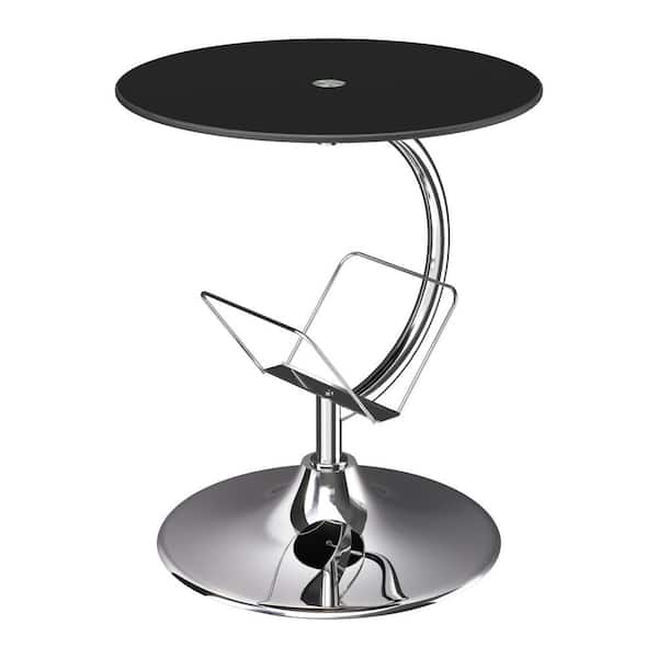 AVF Black and Chrome Glass Top Side Table