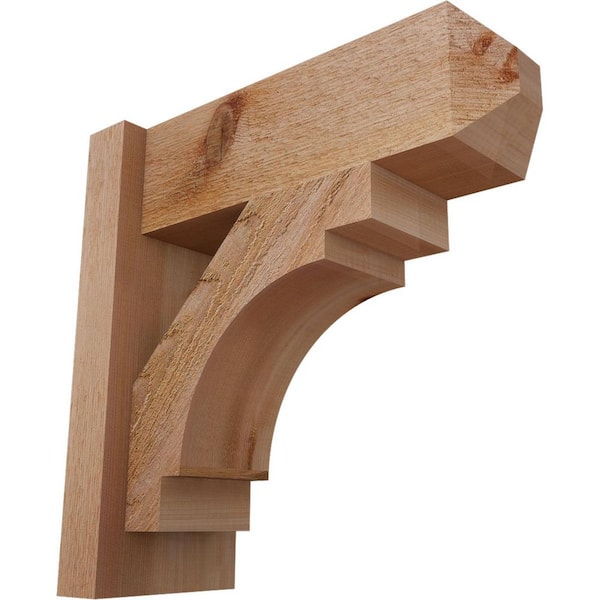 Ekena Millwork 6 in. x 16 in. x 16 in. Western Red Cedar Merced Craftsman Rough Sawn Outlooker