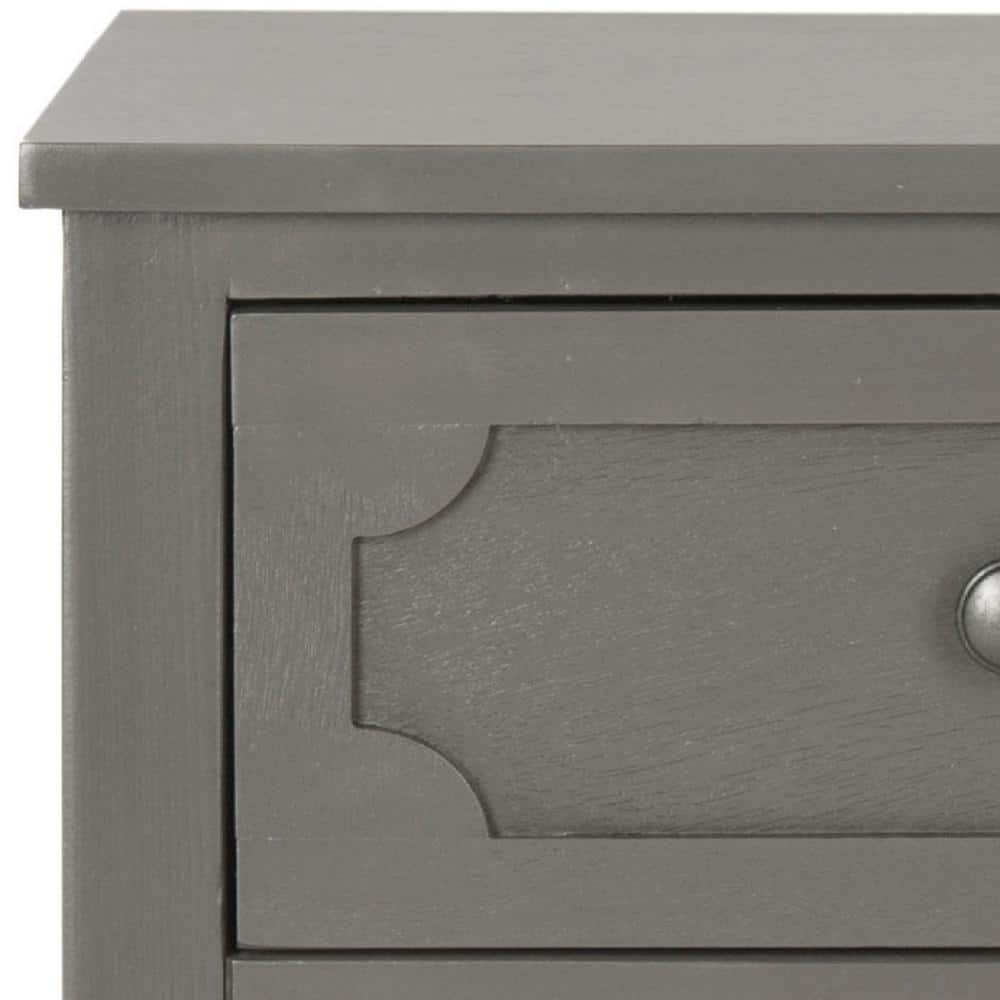 Gray Pine Wood Three Drawer Chest