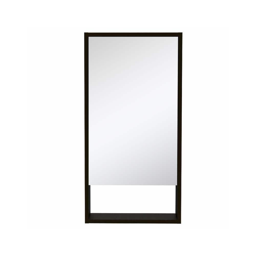 17.9 in. W x 35.4 in. H Rectangular Black Surface Mount Medicine Cabinet wi