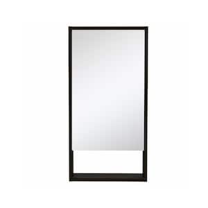 17.9 in. W x 35.4 in. H Rectangular Black Surface Mount Medicine Cabinet with Mirror