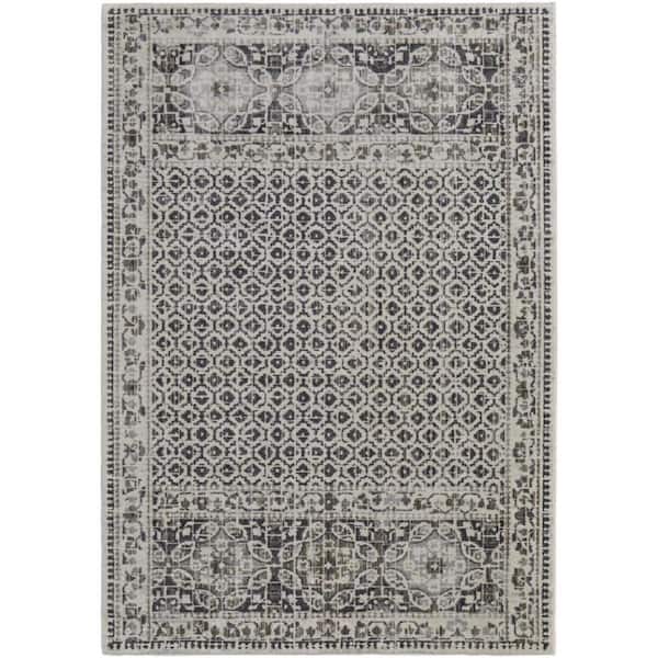 HomeRoots Gray and Ivory Abstract 10 ft. x 14 ft. Area Rug