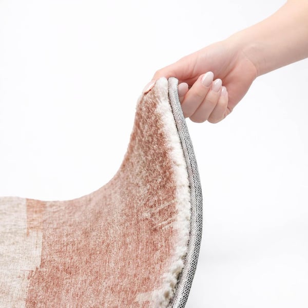 Dream Shag Premium Machine Washable Abstract ADS624 Blush 10 ft. x 14 ft. Area Rug