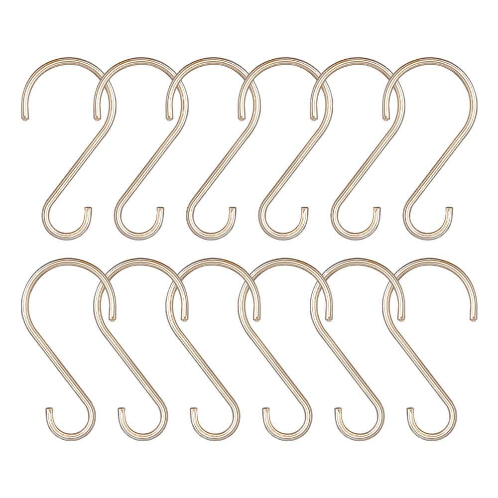 Rustproof Brushed Nickel Zinc Shower Curtain Hooks, Set of 12