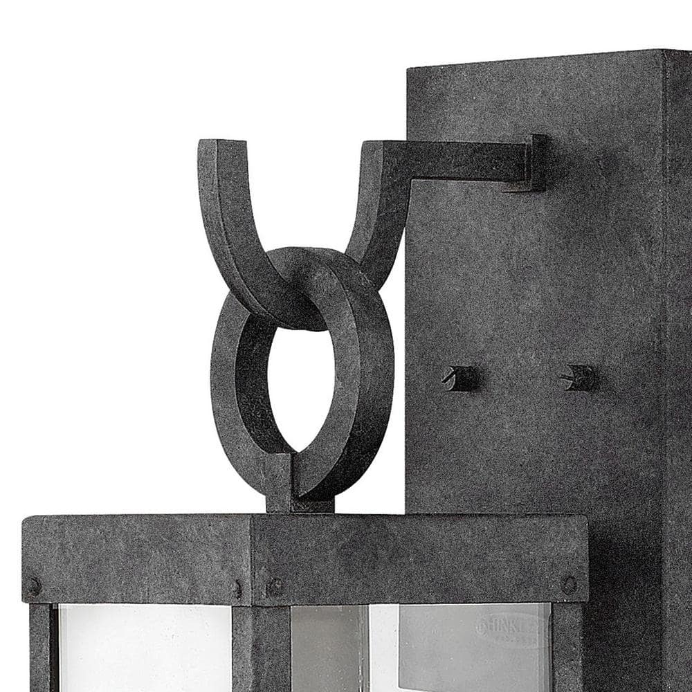 Porter Aged Zinc 1-Light Outdoor Wall Sconce with Clear Glass