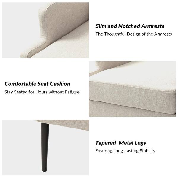 Reviews for JAYDEN CREATION Daniel Beige Polyester Arm Chair