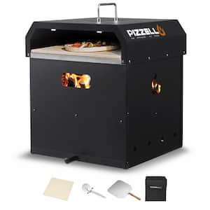 16 in. Wood Fired Outdoor Pizza Oven, Black