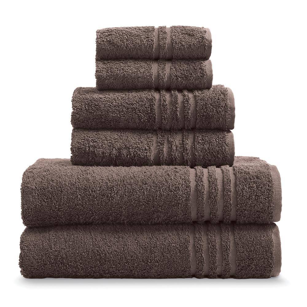 Brown Turkish Cotton 6-Piece Towel Set