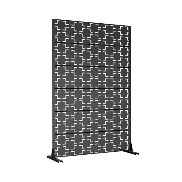 Lumioca 1-Piece 46.8 in. W x 71.37 in. H Black Square Metal