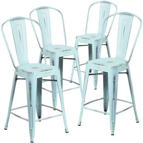 Metal Outdoor Bar Stool (4-Pack)