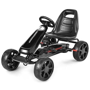 Go Kart 10 in. Kids Bike Ride on Toys with 4 Wheels and Adjustable Seat Black