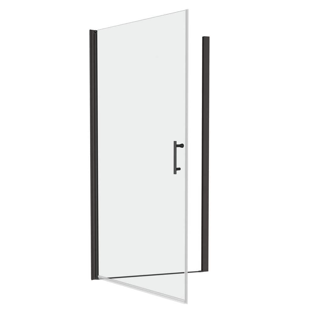 36 in. - 37 3/8 in. W x 72 in. H Pivot Shower Door in Matte Black with Tempered Clear Glass with Easy Install System price history on PriceWatchPro