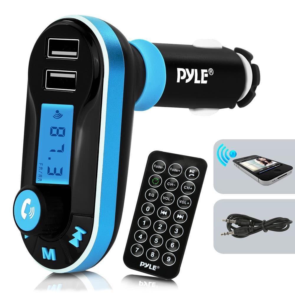 Pyle PBT96 Bluetooth Car FM Transmitter USB Charge Kit Wireless Vehicle Audio Streaming Receiver