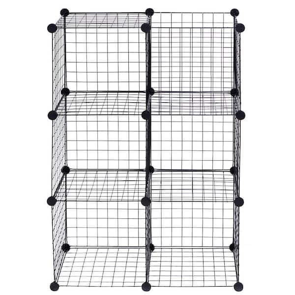Boyel Living 14 In W X H, Cube Grid Wire Storage Shelves Black