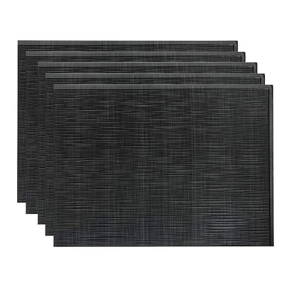 Fasade Brushed Onyx 18.25 in. x 24.25 in. Ripple Vinyl Backsplash Panel in (5-Pack)