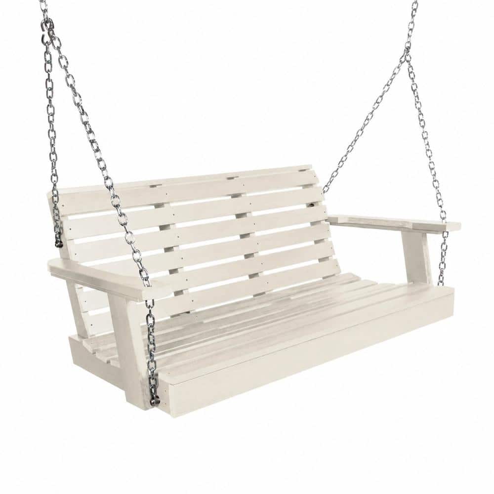Weatherly 52 in. W Whitewash Poly Lumber Porch Swing with Chains for Outdoor Home and Garden Use price history on PriceWatchPro