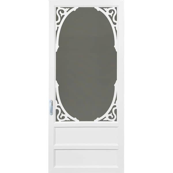 Kimberly Bay Marianna 30 in. x 80 in. Universal/Reversible Full View White Vinyl Storm Door with White Handleset Finish