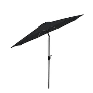 9 ft. Aluminum Market Patio Umbrella in Raven Black