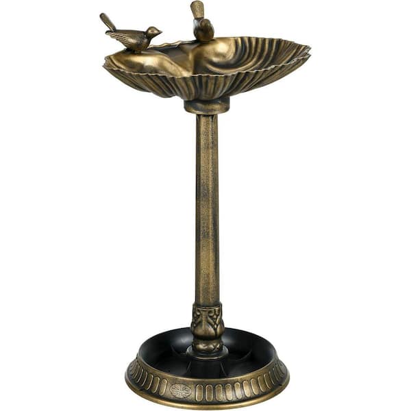 32 in. Antique Bird Bath with Pedestal Flower Planter Base, Vintage Style Decorative Birdbath