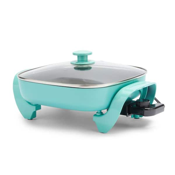 GreenLife 12 sq. in. 5 qt. Healthy Power 5-in-1 Turquoise Electric Skillet