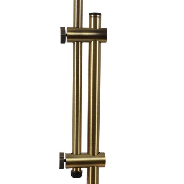 Decor Therapy Pharmacy 23 In Brass Adjustable Table Lamp With Shade Tl20413 The Home Depot Brass Adjustable Table Lamp, Brass Pharmacy Table Lamp