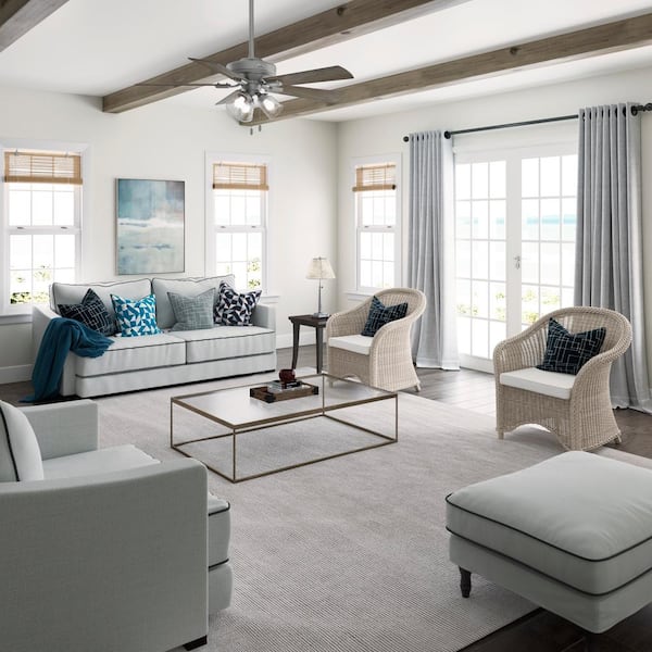 Crestfield 52 in. LED Indoor Matte Silver Ceiling Fan with Light Kit