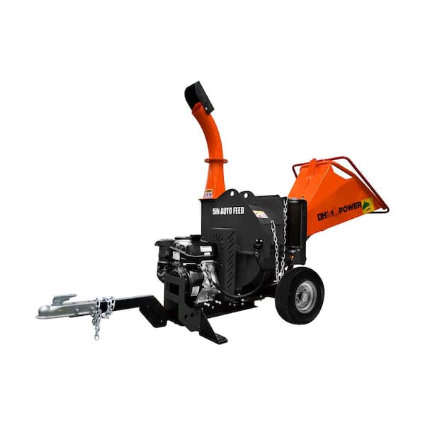 DK2 5 in. 14 HP Gas Powered Kohler Engine Chipper Shredder with Electric Start, Auto-Feed, and DOT Road Legal Tires
