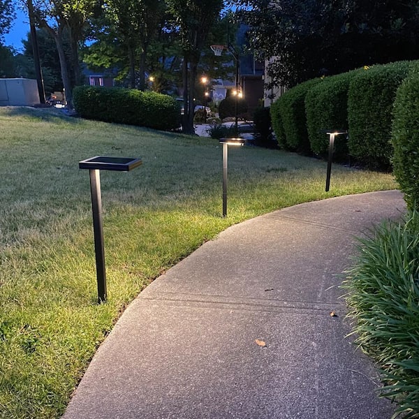 Gama Sonic Contemporary Square Solar Path Light with 3 Ground Stake Mounting options
