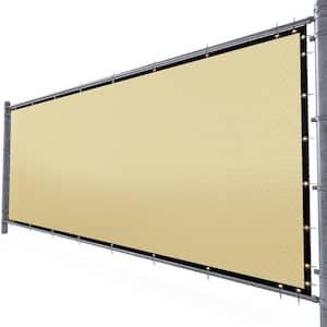 3 ft. H x 10 ft. W Beige Fence Outdoor Privacy Screen with Black Edge Bindings and Grommets