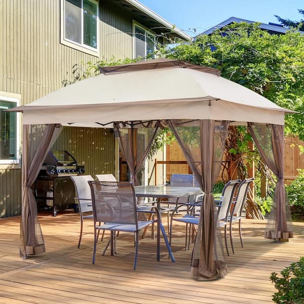 EAGLE PEAK 11 ft. x 11 ft. Pop-Up Gazebo Shelter with Screen