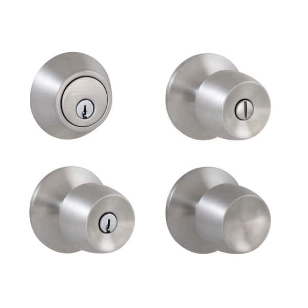 Defiant Brandywine Stainless Steel House Pack with 2 Entry, 2 Single Cylinder Deadbolts, 3 Privacy, 3 Passage Knobs