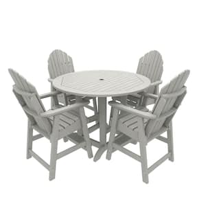 Sequoia Professional Commercial Grade Harbor Gray 5-Piece Counter Height Plastic Outdoor Dining Set in Harbor Gray