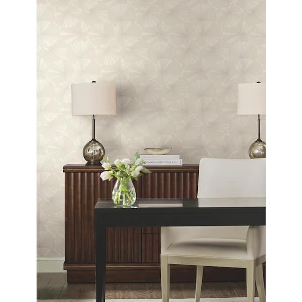 Layered Cream Lily Pads Wallpaper