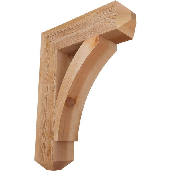 Ekena Millwork 6 in. x 32 in. x 24 in. Western Red Cedar Thorton Craftsman Rough Sawn Bracket