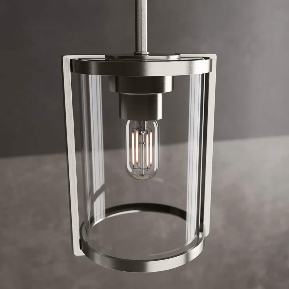 Astwood 1 Light Brushed Nickel Mini Pendant with Glass Shade Kitchen Light price history on PriceWatchPro