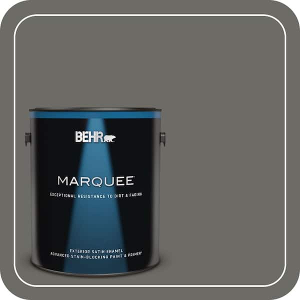 BEHR MARQUEE 1 gal. #PPU18-18 Mined Coal Satin Enamel Exterior Paint & Primer