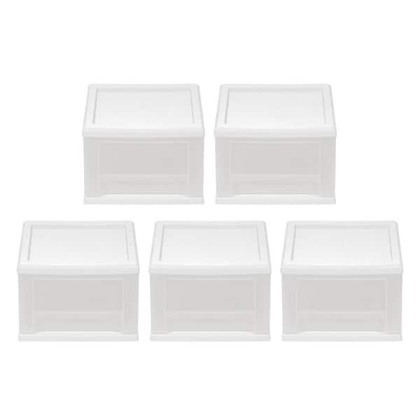 Iris USA 6.5 Quart Gray Stackable Drawer, 5 Pack