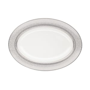 Odessa Platinum 16 in. x 11.5 in. (Platinum) Bone China Oval Platter