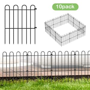 12.6 in. x 16.5 in., Metal Decorative Garden Fence Panels Animal Barrier Fence Rustproof 10-Pieces