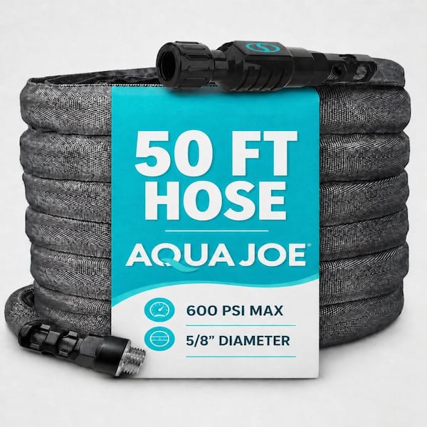 AQUA JOE 5/8 in. x 25 ft. Fiber Jacket Standard Garden Hose