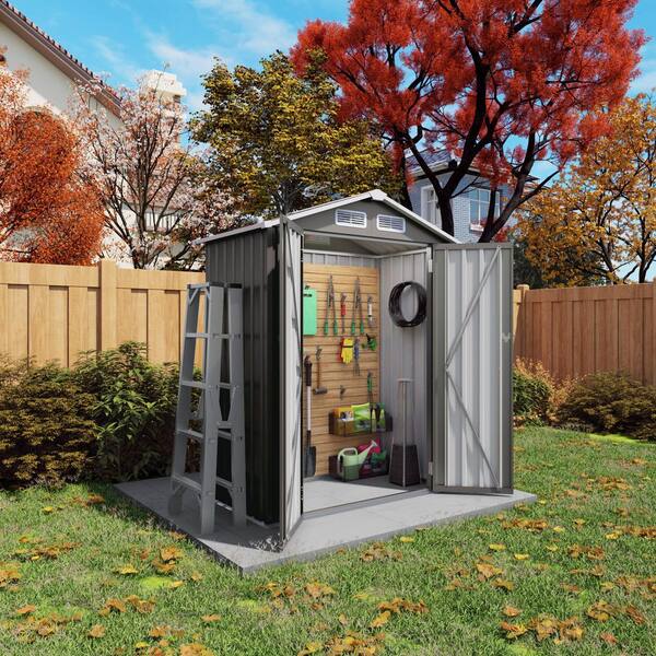 5 ft. W x 3 ft. D Outdoor Metal Storage Shed with Lockable Door