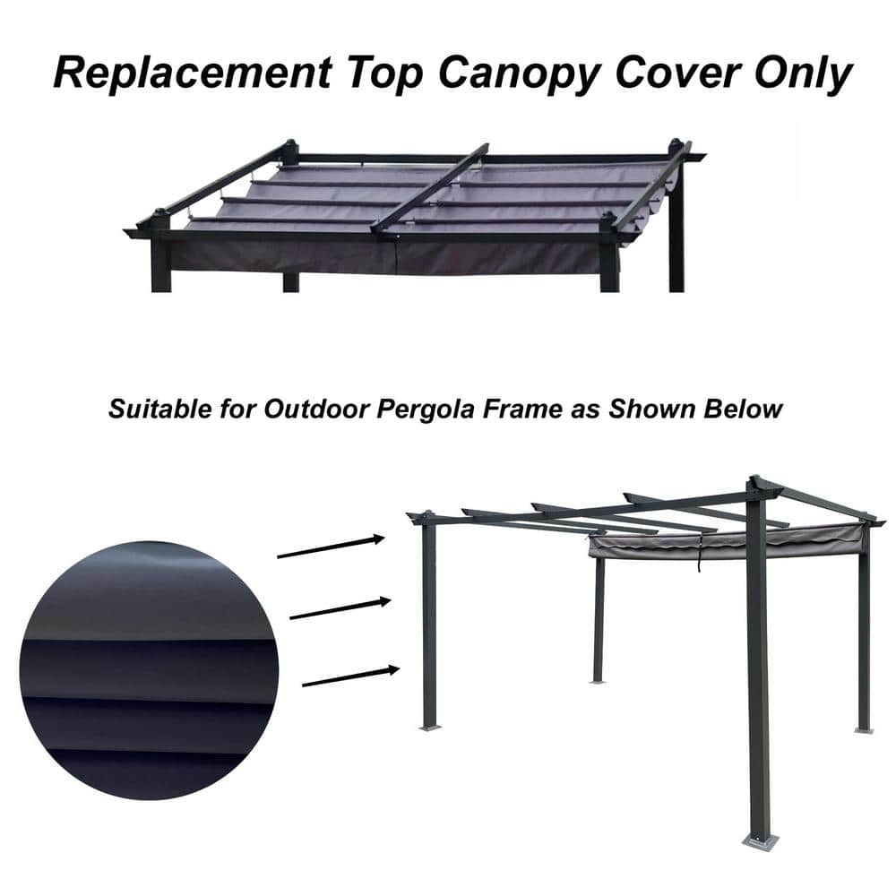 Gray Polyester Replacement Canopy for 10x10 FT Pergola