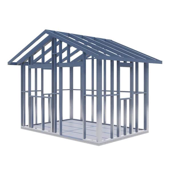 Steel Frame Home Kit for 96 sq. ft. Mini Model Traditional Home Office Gym Creative Workspace Play Cabin Cottage Shed